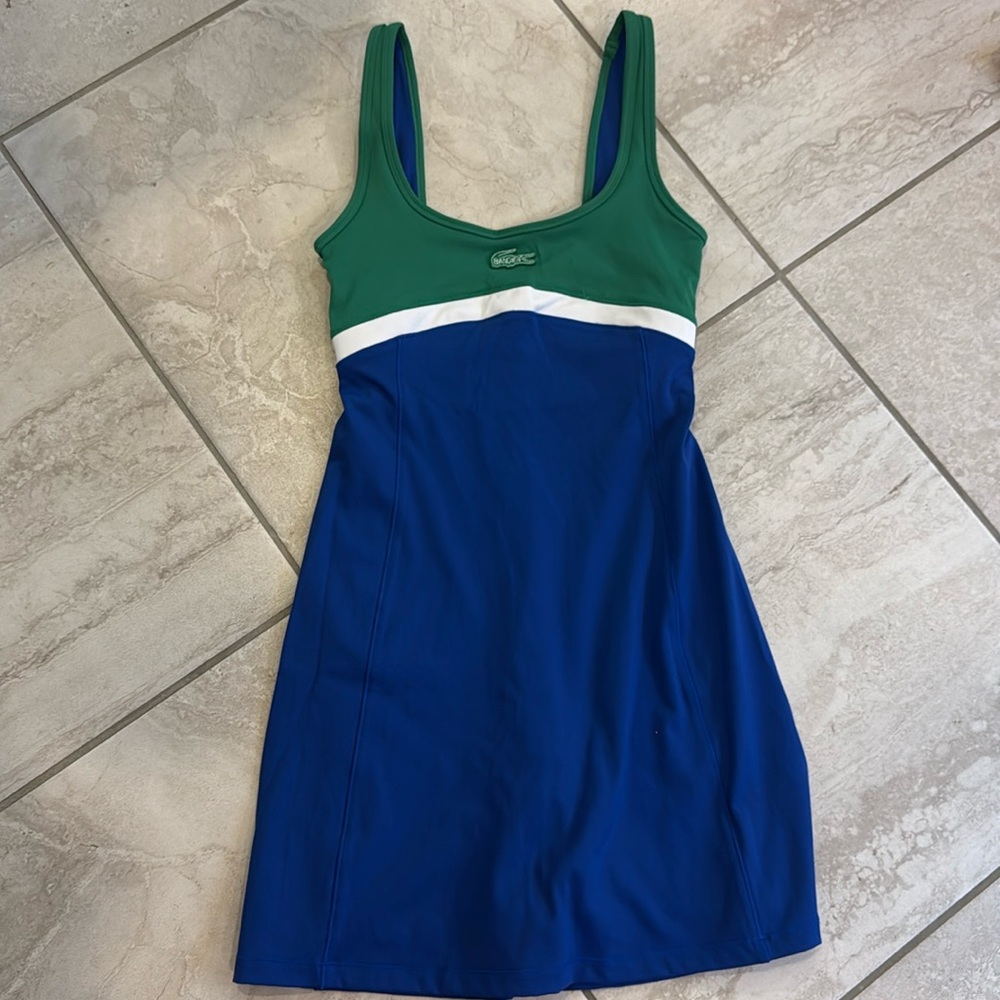 Lacoste Two-Tone Green and Blue Mini Dress